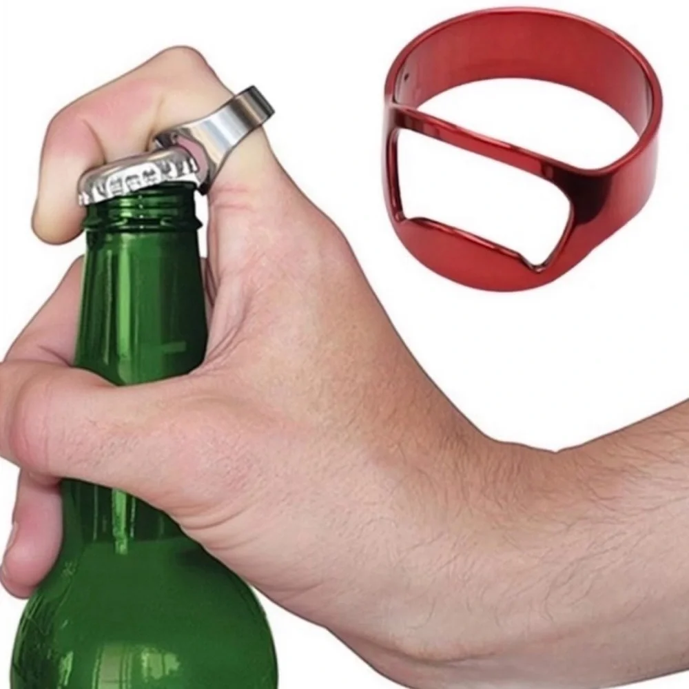 💞 New Red Metal One Size Bottle Opener Ring